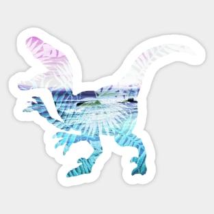 Blue & Purple Palm Dinosaur Sticker